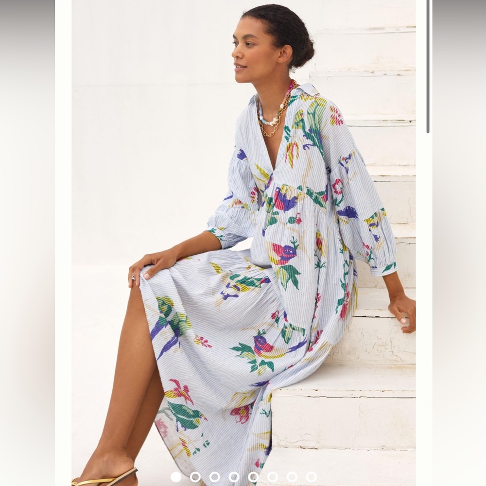 NWT Anthropologie Carolita Printed Tiered shirt Dress in Small